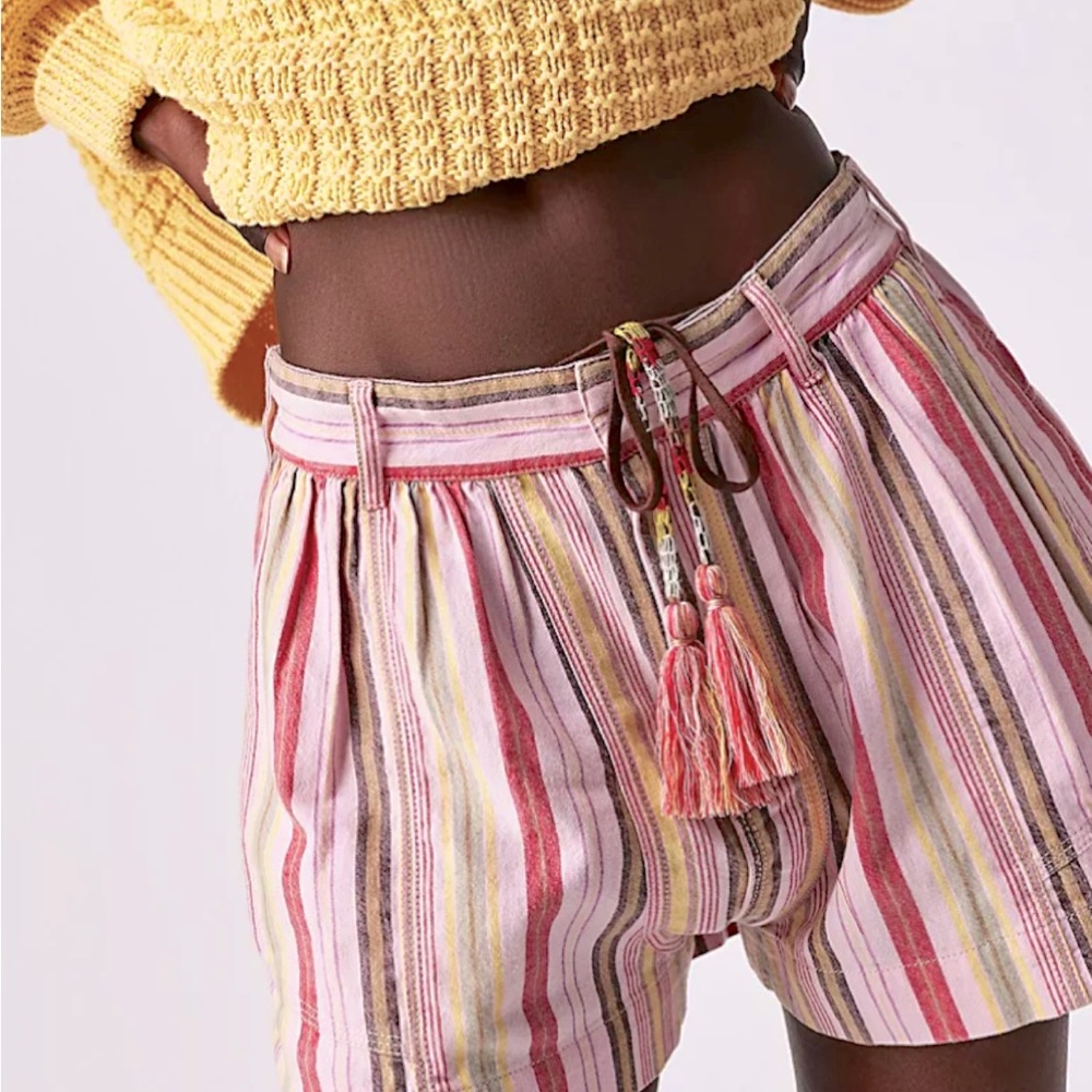 Free People striped paper bag shorts